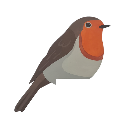 Robin Hand Painted Wooden Bird Corner Decoration - Left or Right Facing - Perfect For Door Frames, Cupboards, Light Switches, Pictures & More
