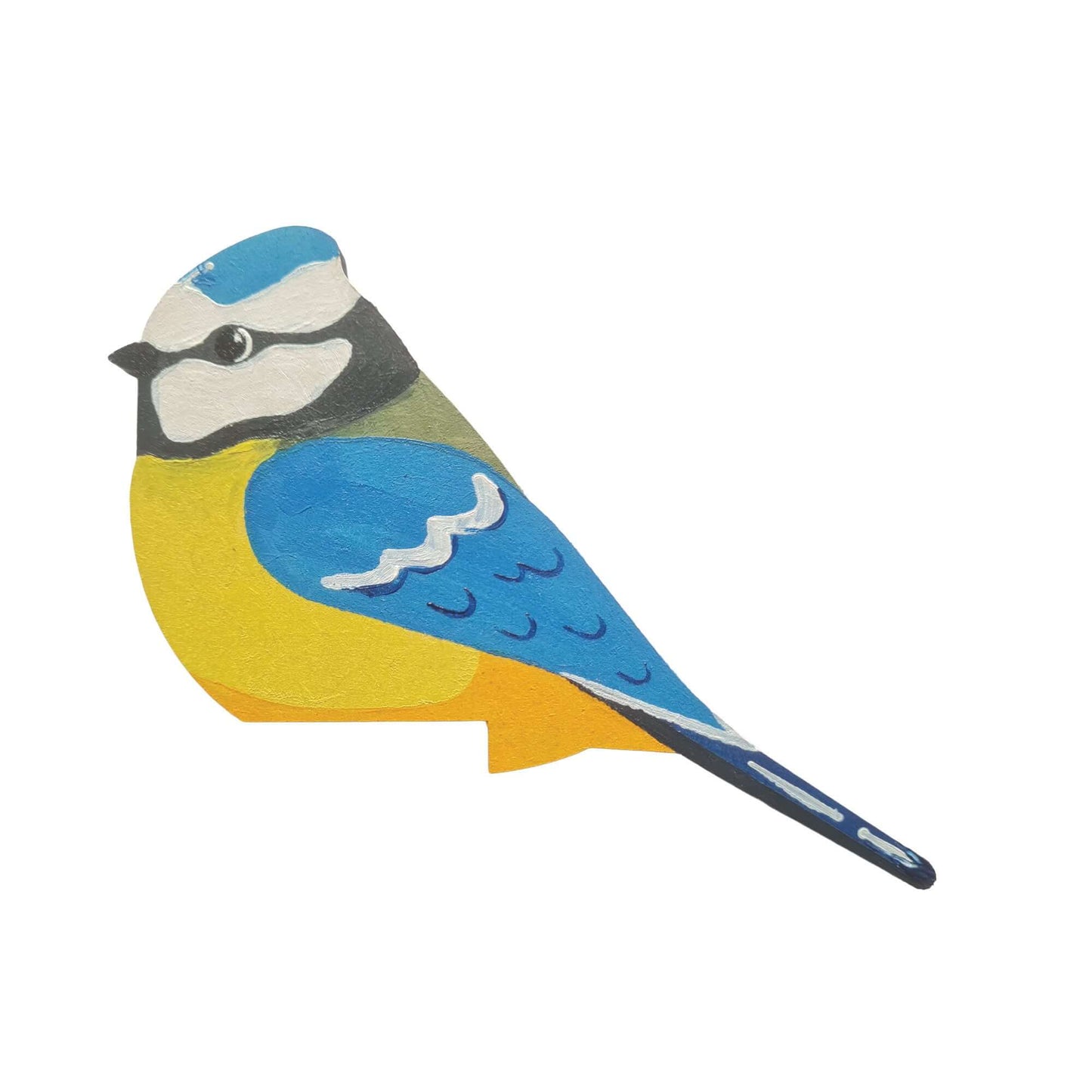 Blue Tit Hand Painted Wooden Bird Corner Decoration - Left or Right Facing - Perfect For Door Frames, Cupboards, Light Switches, Pictures & More