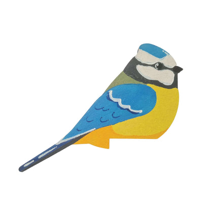 Blue Tit Hand Painted Wooden Bird Corner Decoration - Left or Right Facing - Perfect For Door Frames, Cupboards, Light Switches, Pictures & More