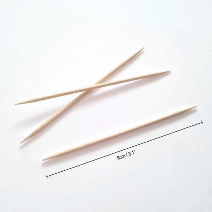 200 Wooden Cocktail Sticks - Premium Birchwood Double Pointed 8cm - Food Safe & 100% Biodegradable - for Food, Cocktails & Oral Hygiene
