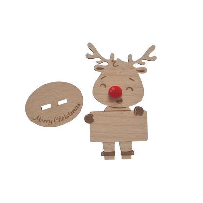 Rudolph Wooden Name Place – 6 Pack – Personalised Christmas Table Decorations & Festive Keepsake Figures