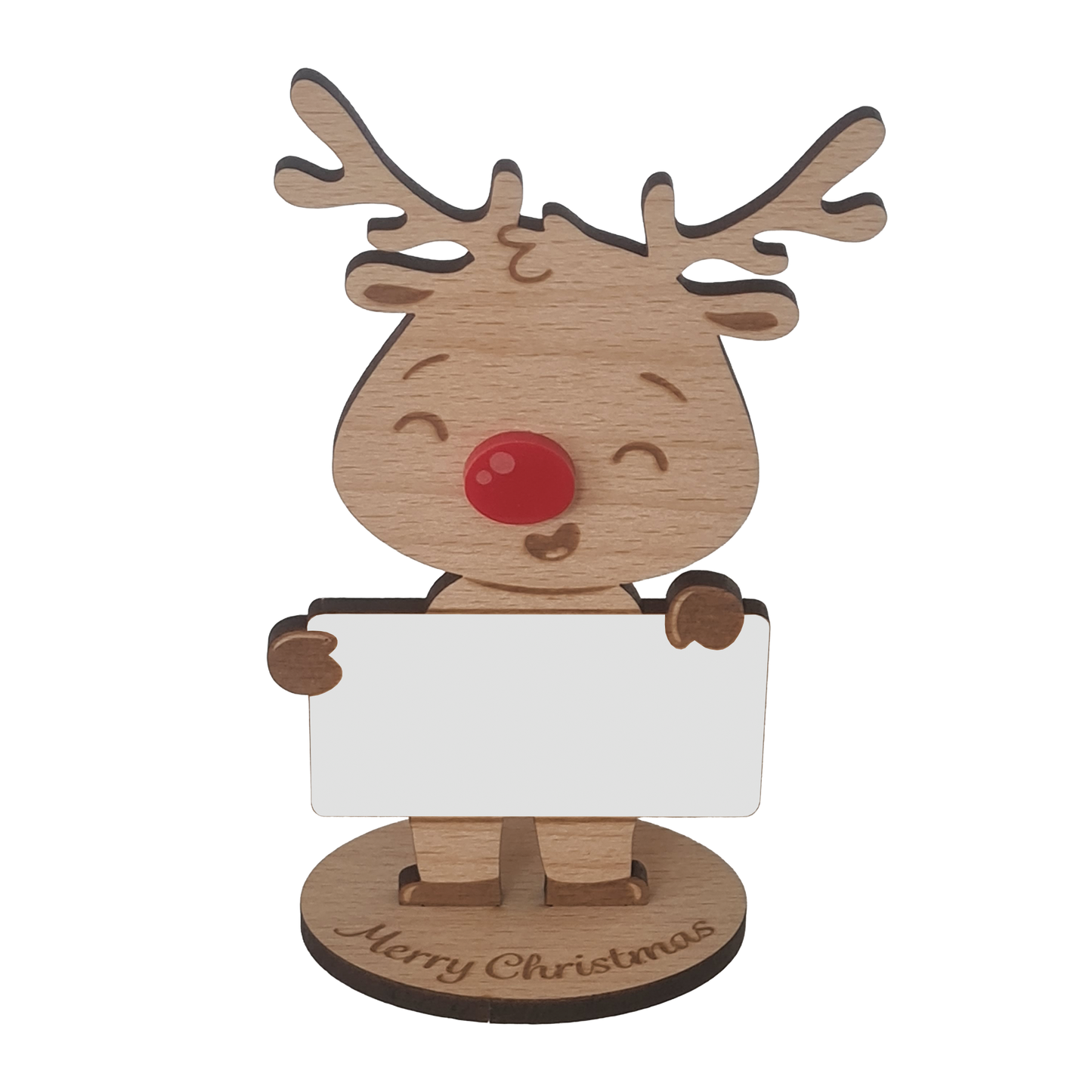 Rudolph Wooden Name Place – 6 Pack – Personalised Christmas Table Decorations & Festive Keepsake Figures