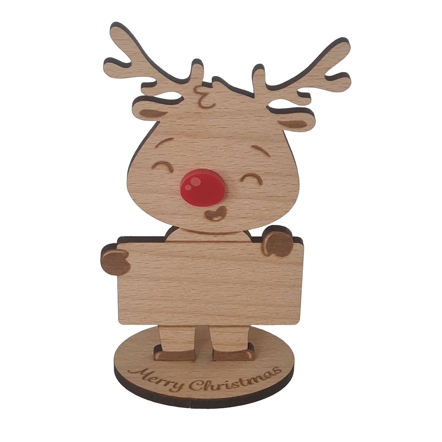 Rudolph Wooden Name Place – 6 Pack – Personalised Christmas Table Decorations & Festive Keepsake Figures