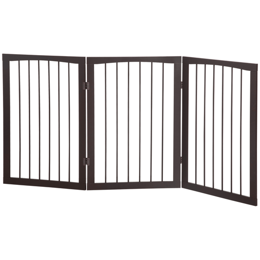 Folding Pet Gate Dog Fence Child Safety Indoor Durable Free Standing Metal