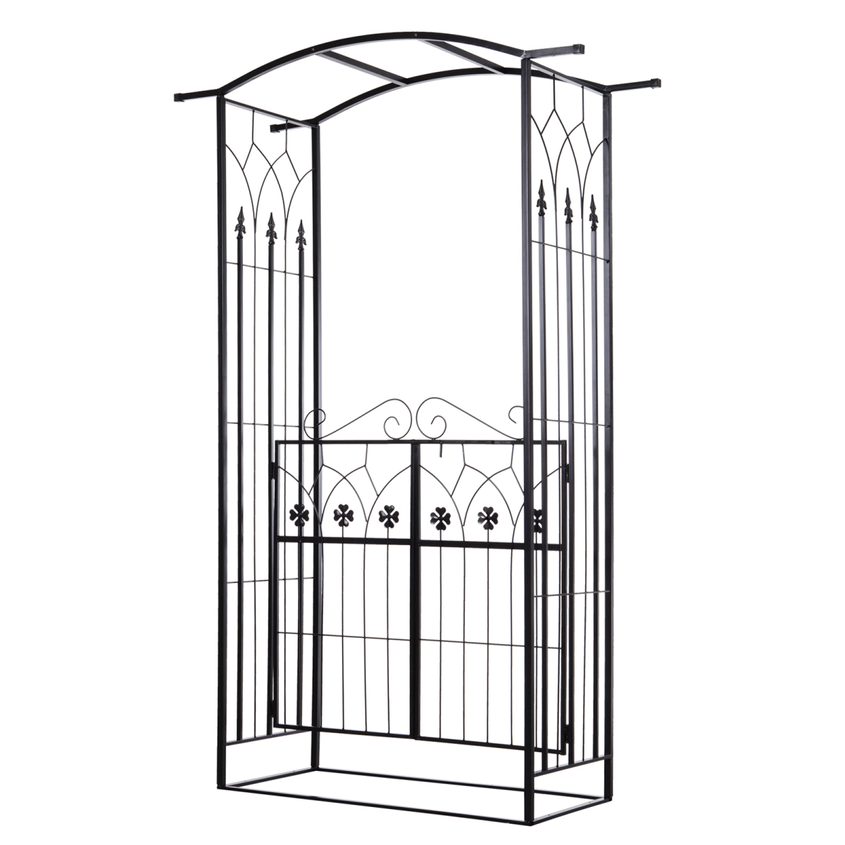 Outsunny Garden Entrance Arch Outdoor Patio Rose Trellis for Climbing Plants
