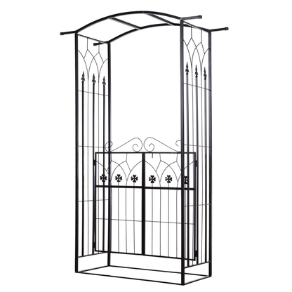 Outsunny Garden Entrance Arch Outdoor Patio Rose Trellis for Climbing Plants