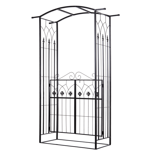 Outsunny Garden Entrance Arch Outdoor Patio Rose Trellis for Climbing Plants