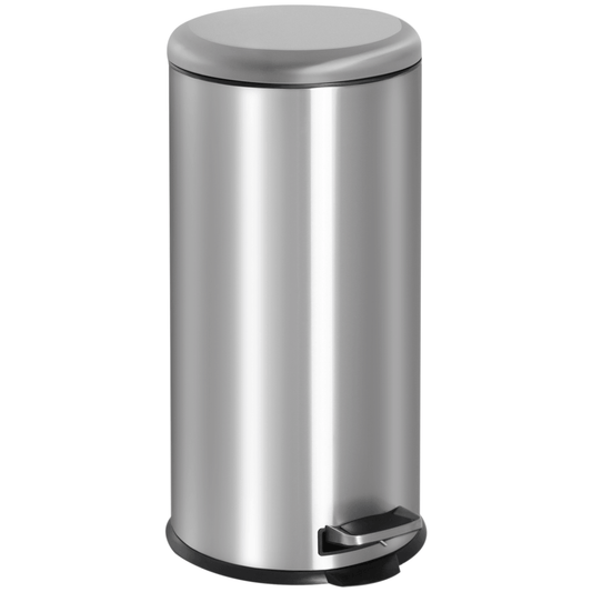 Stainless Steel 30L Pedal Bin, 29.2 cm-Black/Silver