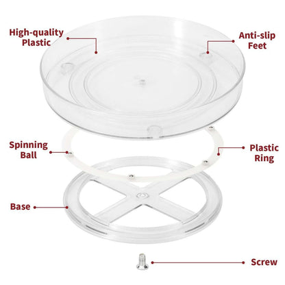 Transparent Turntable Organizer