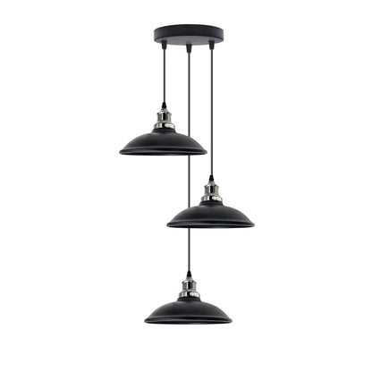 3 Head Vintage Industrial Metal Pendant Ceiling Hanging Light Shade Lamp E27