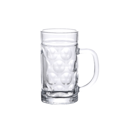 Glass Beer Mugs with Handles Set of 6 - 500 ml