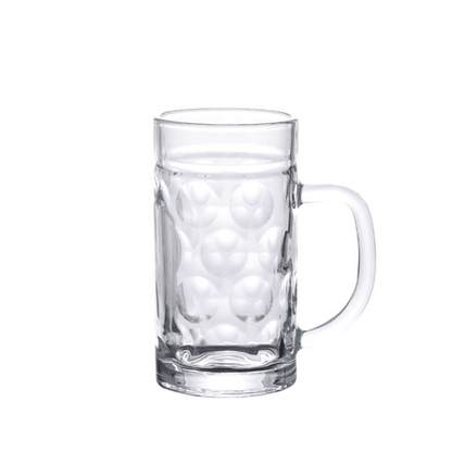 Glass Beer Mugs with Handles Set of 6 - 500 ml