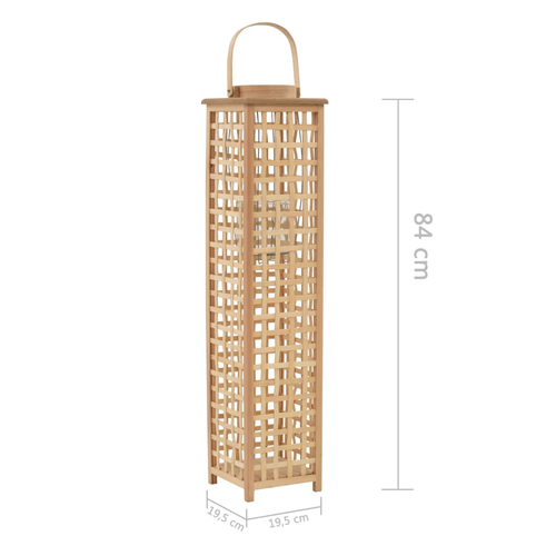 vidaXL Hanging Candle Lantern Holder Bamboo Natural