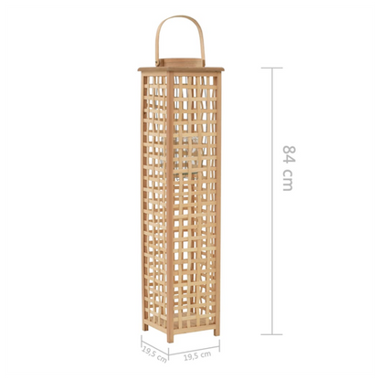 vidaXL Hanging Candle Lantern Holder Bamboo Natural