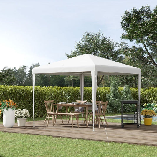 Garden Patio Gazebo Marquee Party Tent Wedding Canopy White 2.7 x 2.7m