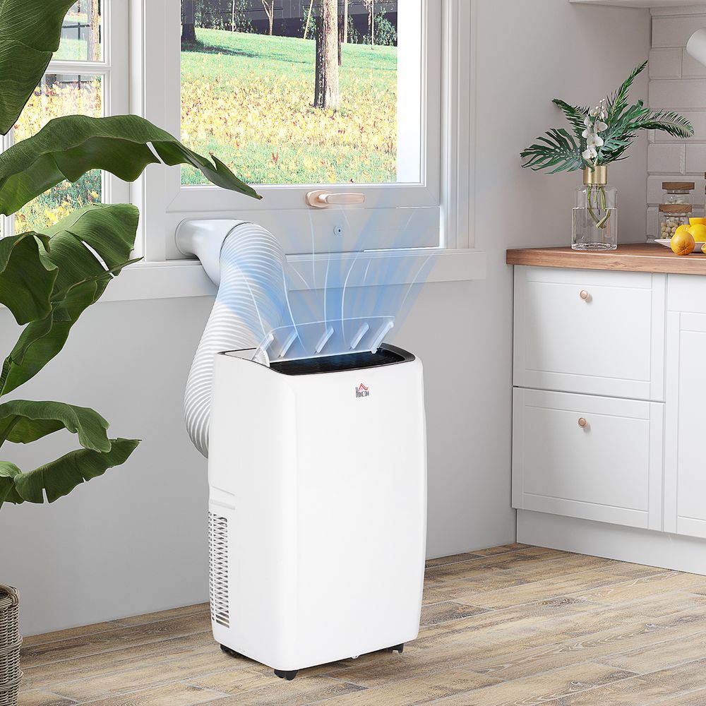 HOMCOM 12,000 BTU Portable Air Conditioner For Rooms Up To 28m², Sleep Mode, Dehumidifier