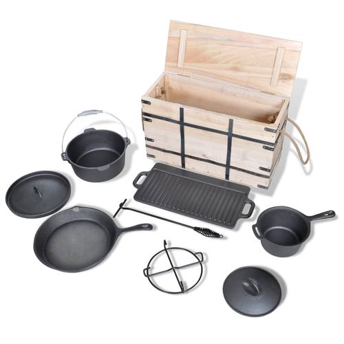 Dutch Oven Set 9pcs Perfect For Outside Cooking.