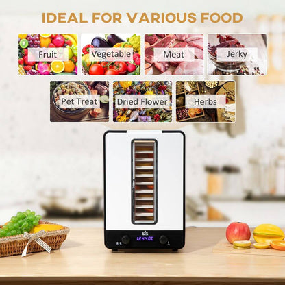 11 Tier Food Dehydrator 550W Food Dryer Machine with Adjustable Temperature White