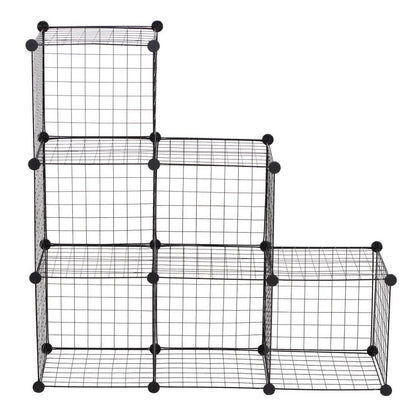 DIY 6 Cube Wire Storage Cabinet Organiser Black