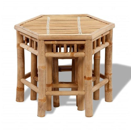 Garden Stools Set of 3 – Natural Bamboo Seating for Outdoor Spaces