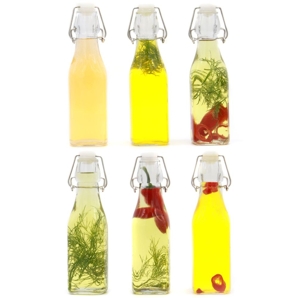 Clip Top Preserve Airtight Glass Kitchen Bottles 250ml Set/6