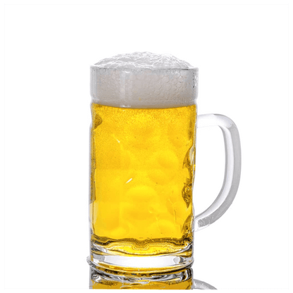 Glass Beer Mugs with Handles Set of 6 - 500 ml