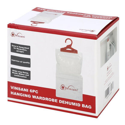 Pack of 12 Hanging Wardrobe Dehumidifier Bags 210g