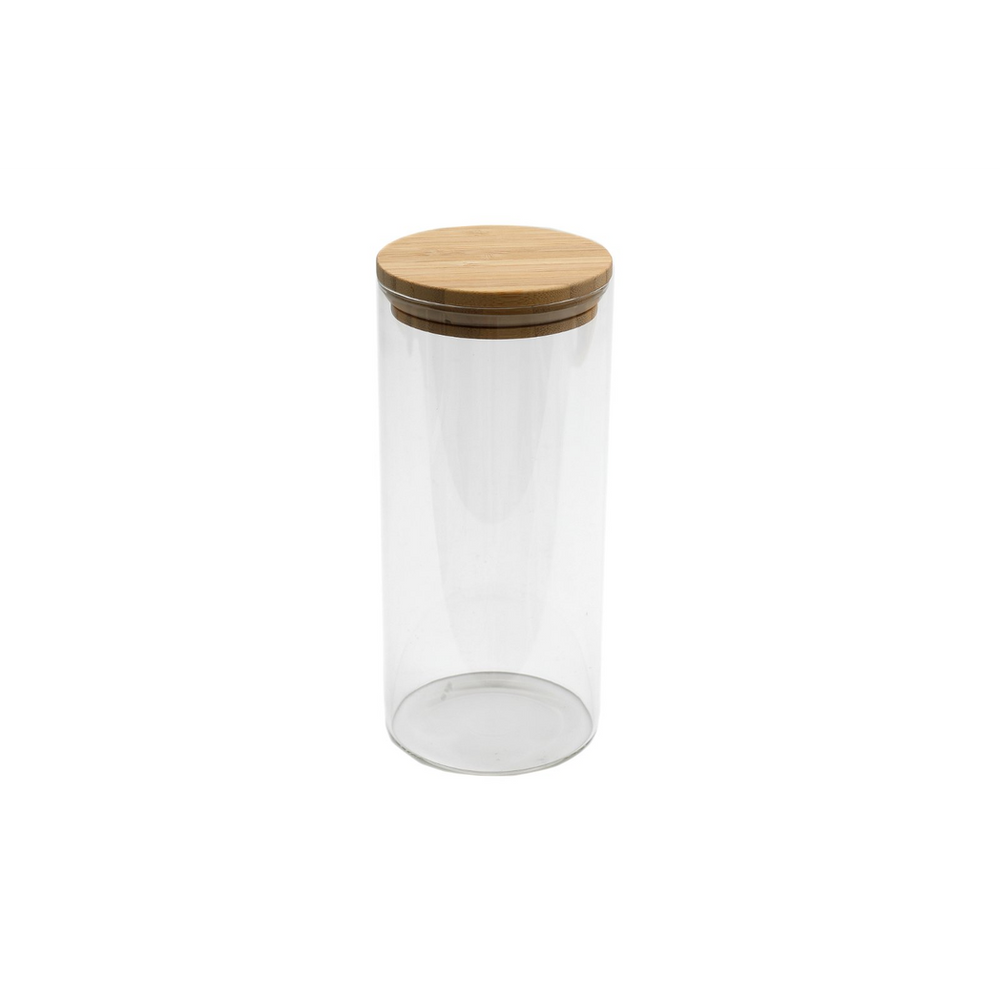 Glass Jar With Bamboo Lid 21cm