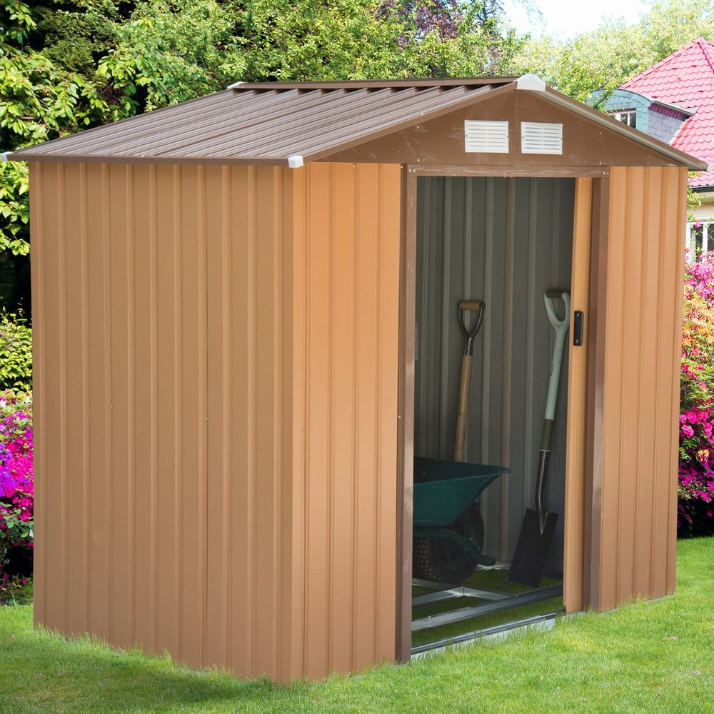 Lockable Garden Roofed Tool Metal Storage Shed