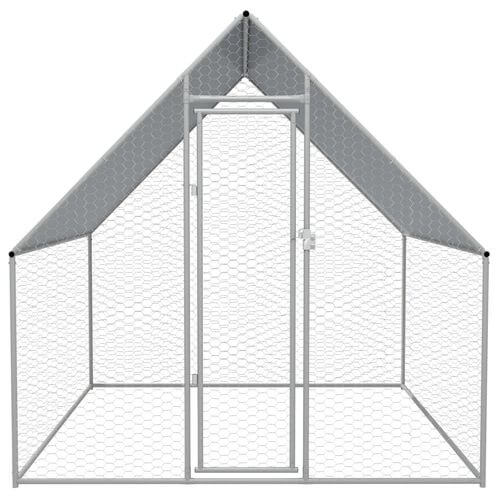 Outdoor Chicken Cage 2x2x1.92 m Galvanised Steel