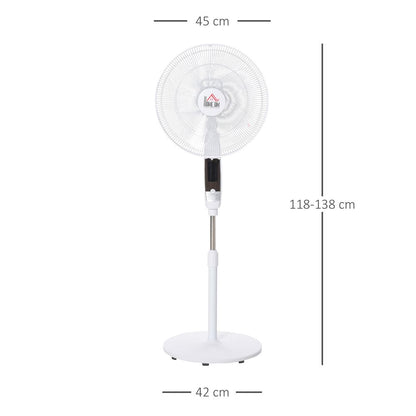 HOMCOM 54 Inch Pedestal Fan Height Adjustable Oscillation LED Panel