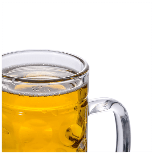 Glass Beer Mugs with Handles Set of 6 - 500 ml