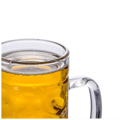 Glass Beer Mugs with Handles Set of 6 - 500 ml