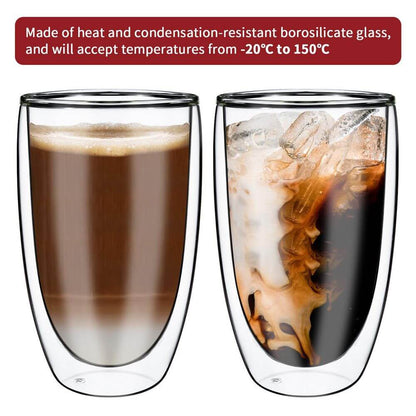Double Wall Glasses Edgy Barware Set of 2
