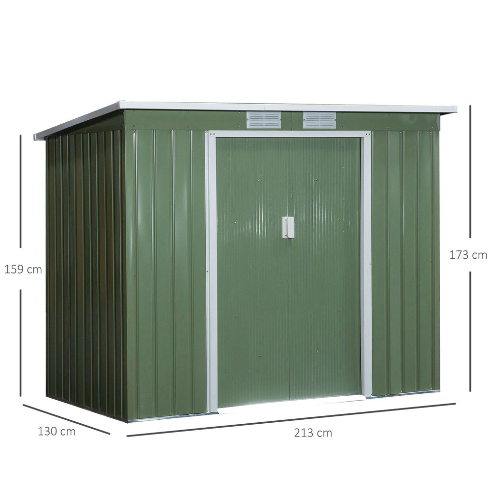 Garden Storage Shed Sloped Roof Storage 213x130x173cm