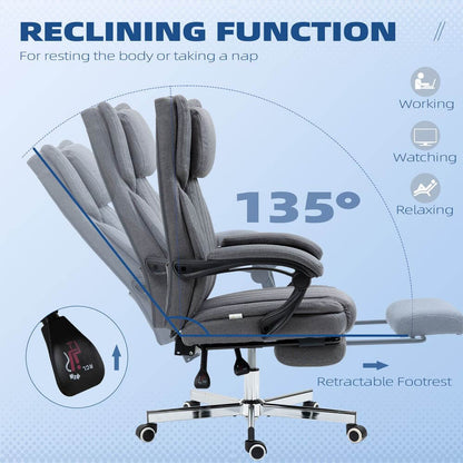 Executive Reclining Office Chair with Headrest Dark Grey