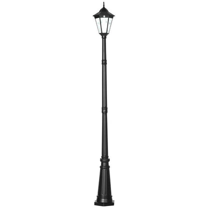 2.4m Garden Lamp Post Light LED Solar Powered Patio Path Lighting Lamp