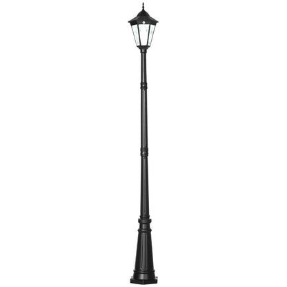 2.4m Garden Lamp Post Light LED Solar Powered Patio Path Lighting Lamp