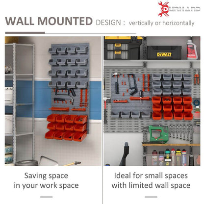 Wall Mounted Tools & Hardware Storage Unit w/ Containers