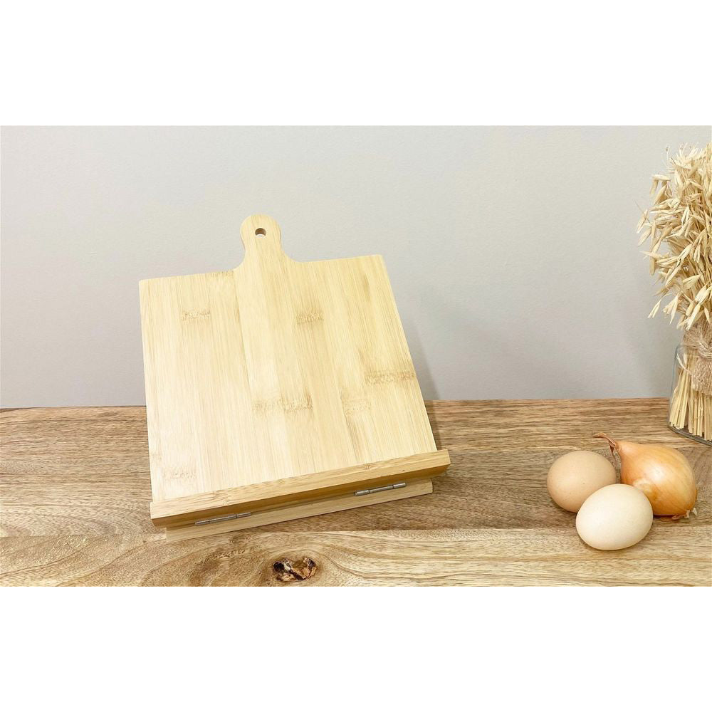 Bamboo Wood Recipe Book Holder