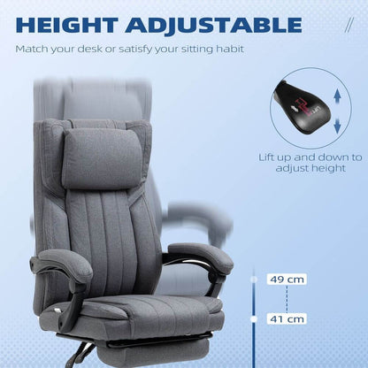 Executive Reclining Office Chair with Headrest Dark Grey