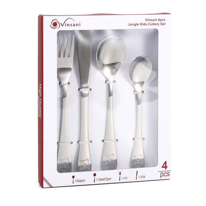 Vinsani 4pcs Jungle Kids Cutlery Set