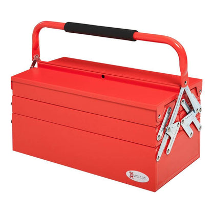 Metal Tool Box 3 Tier 5 Tray Professional Toolbox Red