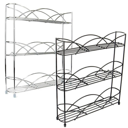 Freestanding Spice Rack Chrome or Black Powder Coated Finish