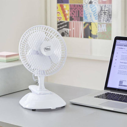 Neo Mini Clip Base Mount Desk Fan - White