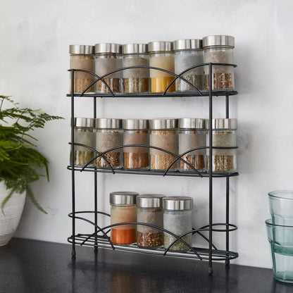 Freestanding Spice Rack Chrome or Black Powder Coated Finish