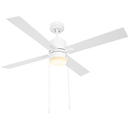 Mounting Reversible Ceiling Fan with Light, Pull-chain