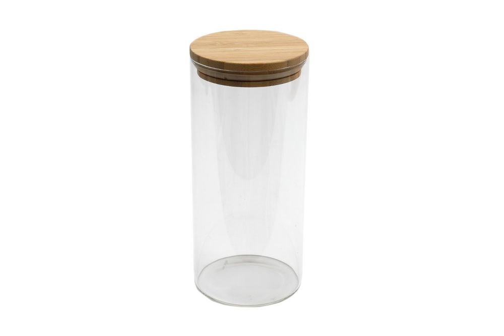 Glass Jar With Bamboo Lid 21cm