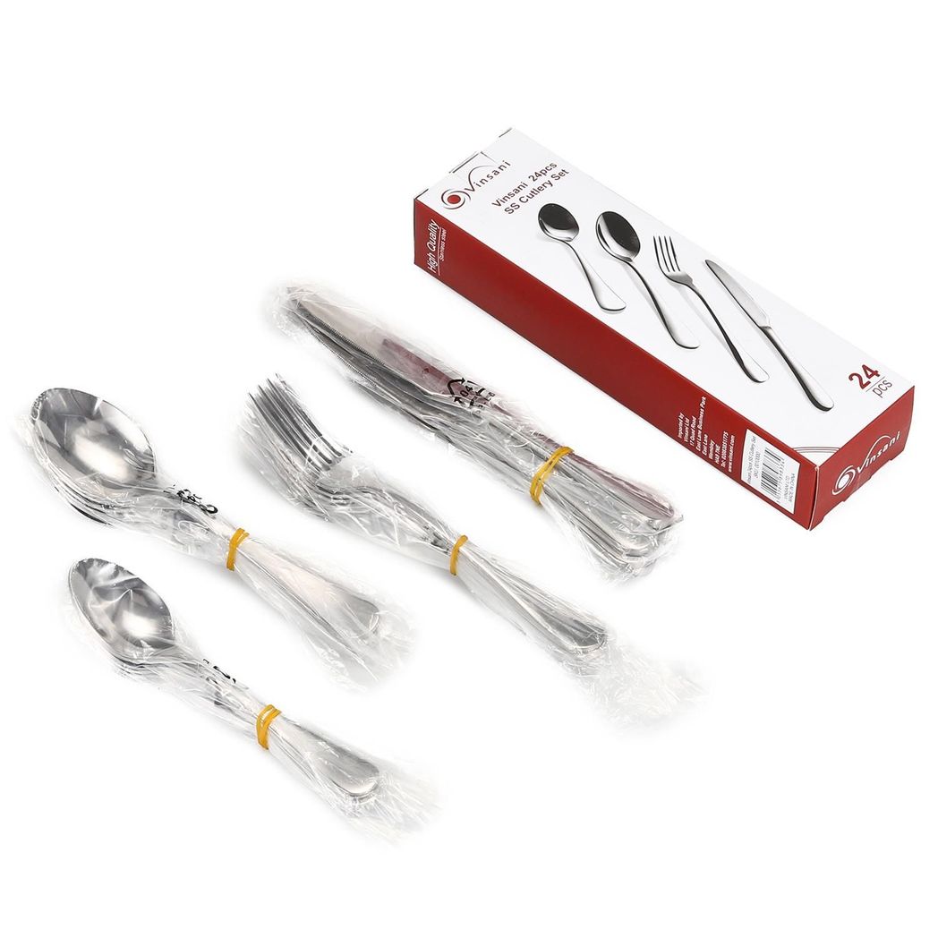 Vinsani 24pcs Stainless Steel Cutlery Set