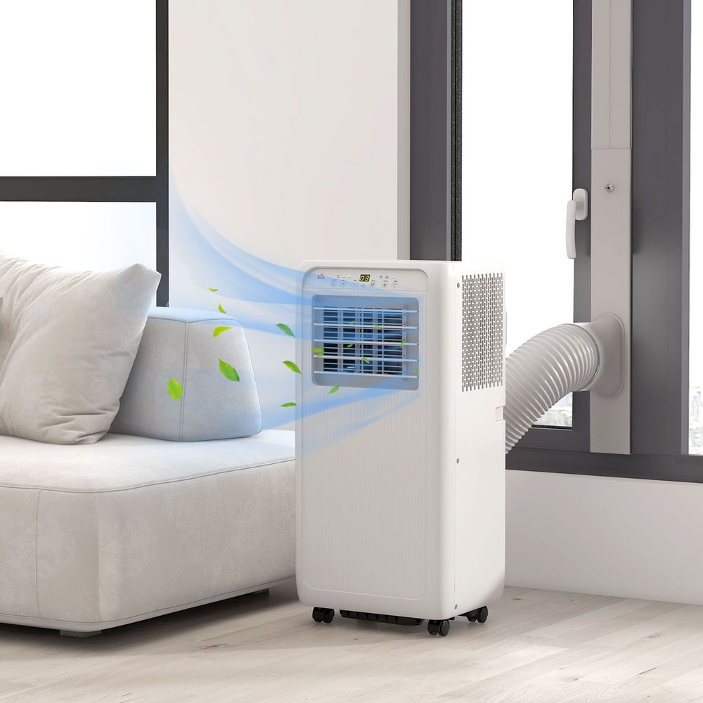 HOMCOM 7,000 BTU Portable Air Conditioner, Dehumidifier, With Timer. For Rooms Up To 15m²